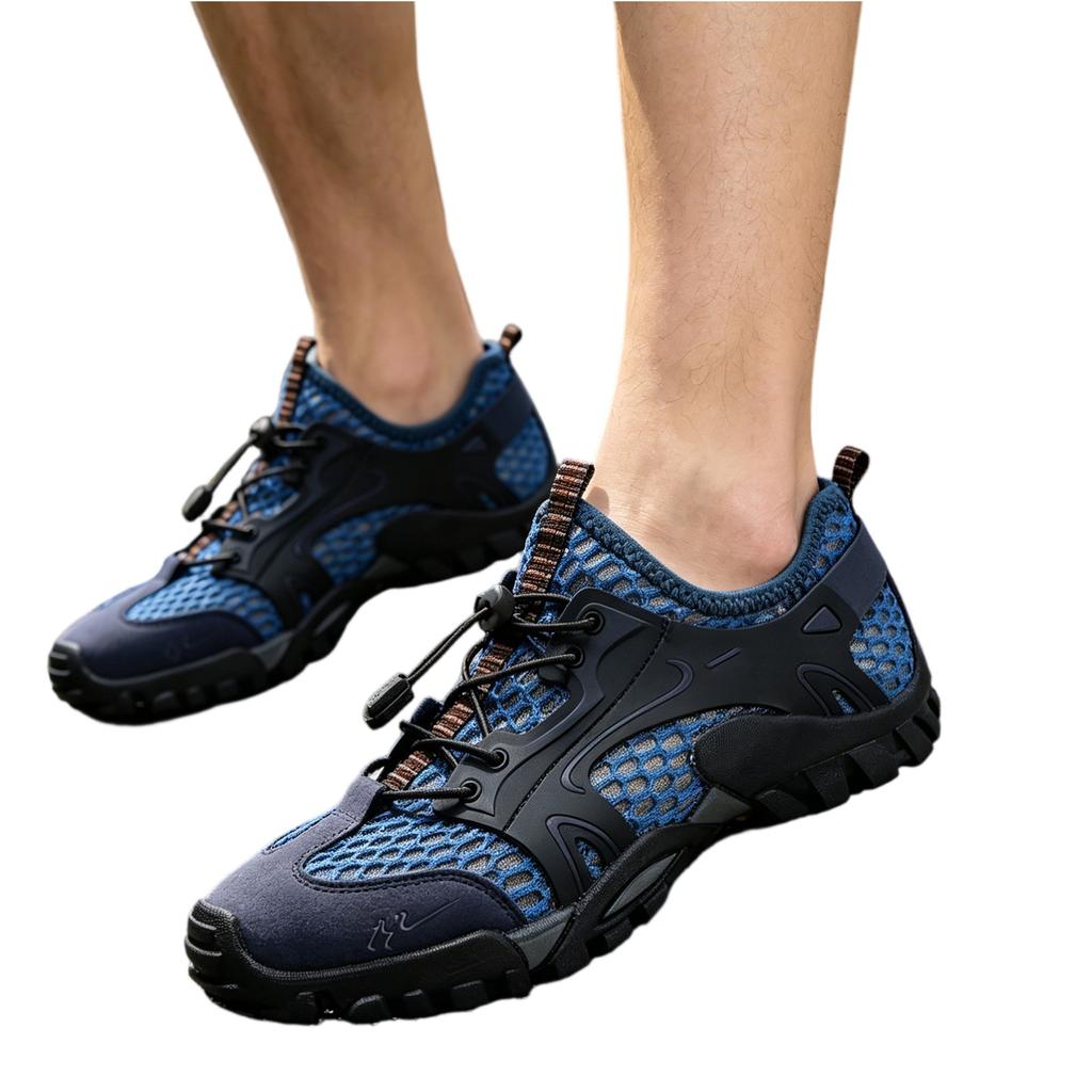 Men's Breathable Mesh Water Shoes Outdoor Hiking Trail Running Athletic Lightweight Quick Drying Sports Sneakers for Trekking