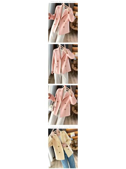 Women's Short Woolen Coat for 2025: Autumn/Winter Loose Outerwear with Suit Collar Trend