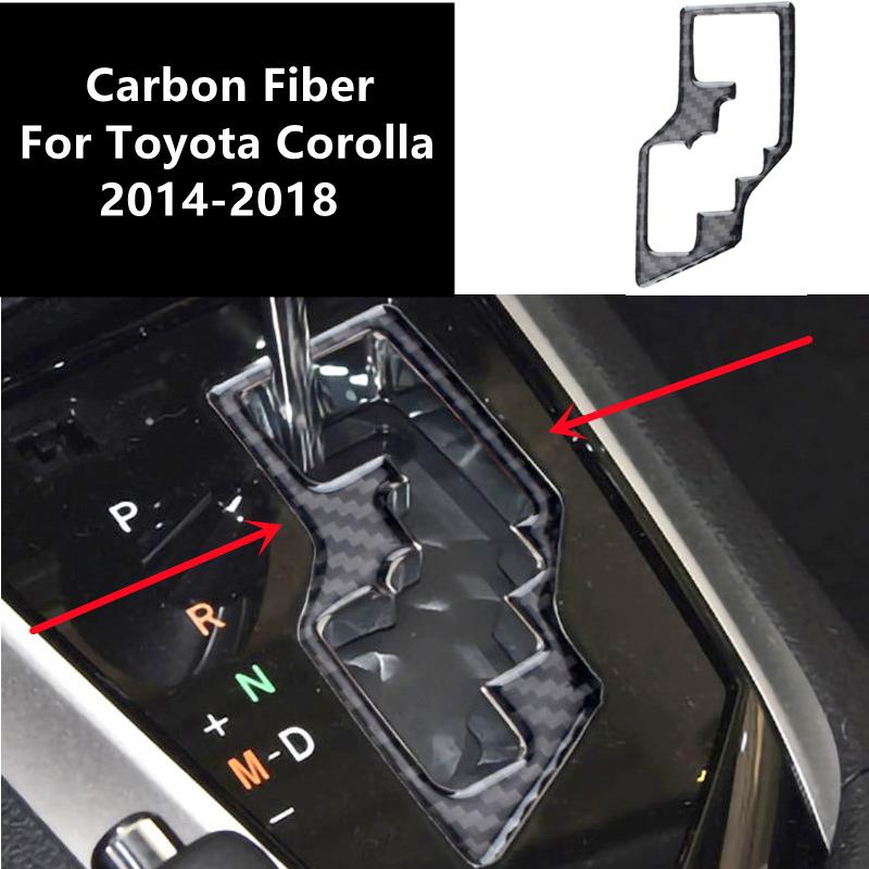 Carbon Fiber Car Interior Cup Holder Gearbox Panel Cover Trim Decal Stickers For Toyota Corolla 2014-18 Auto Inner