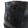 Great CHANEL short boots Double COCO Mark turn lock lamé leather black 36 G31285 Used