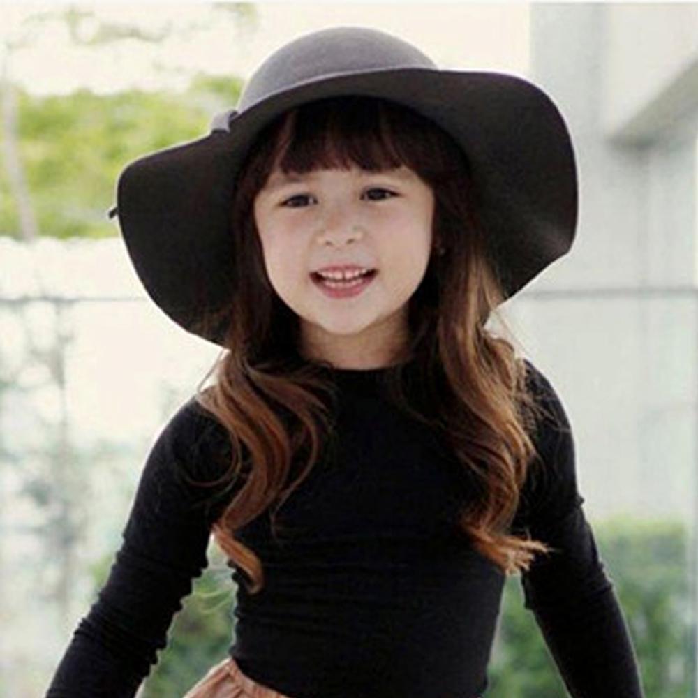 2-8 Year Girls Bowknot Hat Bowler Summer Beach Sun Protect Caps Accessories