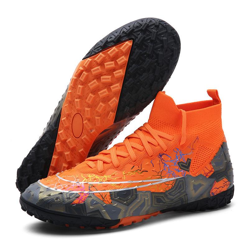 

Производители помогают 2025 футбольные бутсы с длинными сломанными шипами Мужские и женские взрослые студенты искусственная трава тренировки соревнования спортивная обувь 46