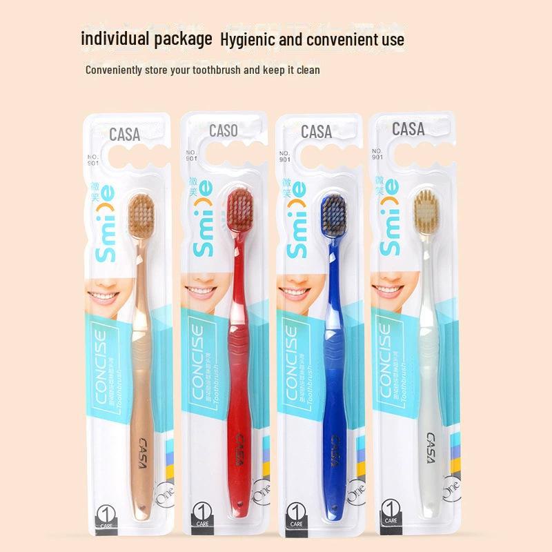 Brosse à dents à poils durs pour hommes pour l'élimination de la fumée et des taches, emballée individuellement pour un usage domestique