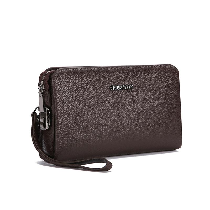 Diebstahlsichere Fingerabdruck-Schloss-Clutch Tasche Herren Business-Clutch Tasche Hochwertige Clutch Tasche Mehrere Kartenfächer Langes Portemonnaie
