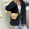 A Small Fresh Style Women's Shoulder Bag Flower Doll Decorated Coin Purse Mobile Phone Bag Woven To Make Young Ladies Love