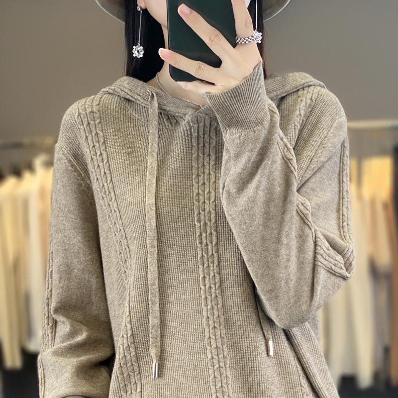 Women Knitted Hoodie Sweater MODERN NEW SAGA Winter Knitted Pullover Sweatshirt Autumn Soft Warm Wool Sweaters Female Jumper Knit Top