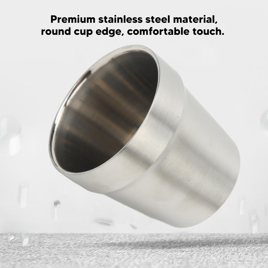2Pcs Stainless Steel Cup 2 Wall 180ML Heat Insulation for Outdoor Camping Hiking