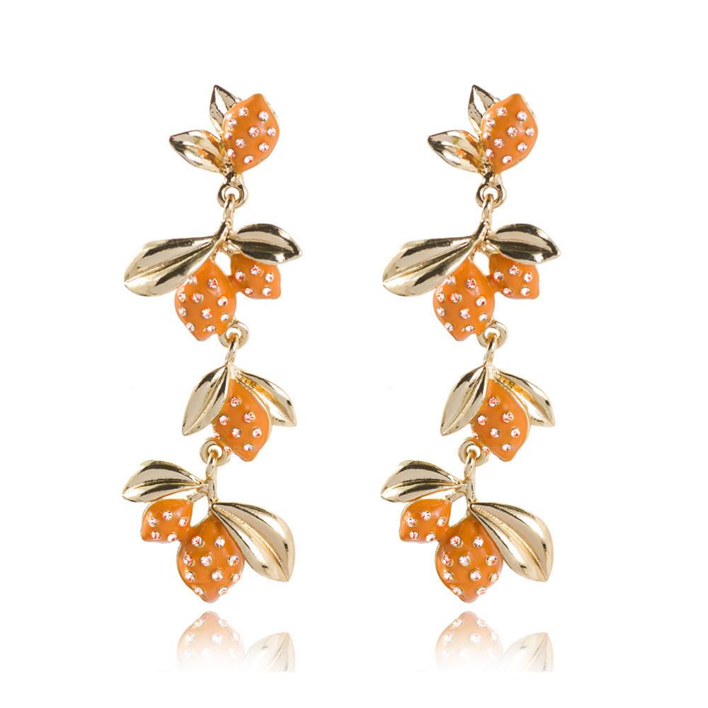 Alloy Statement Fruit Earrings Vibrant Colors For Womens Summer Fashion