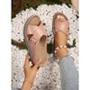 New Flat Casual Slippers Crossover Belt Buckle Solid Beach Shoes Women