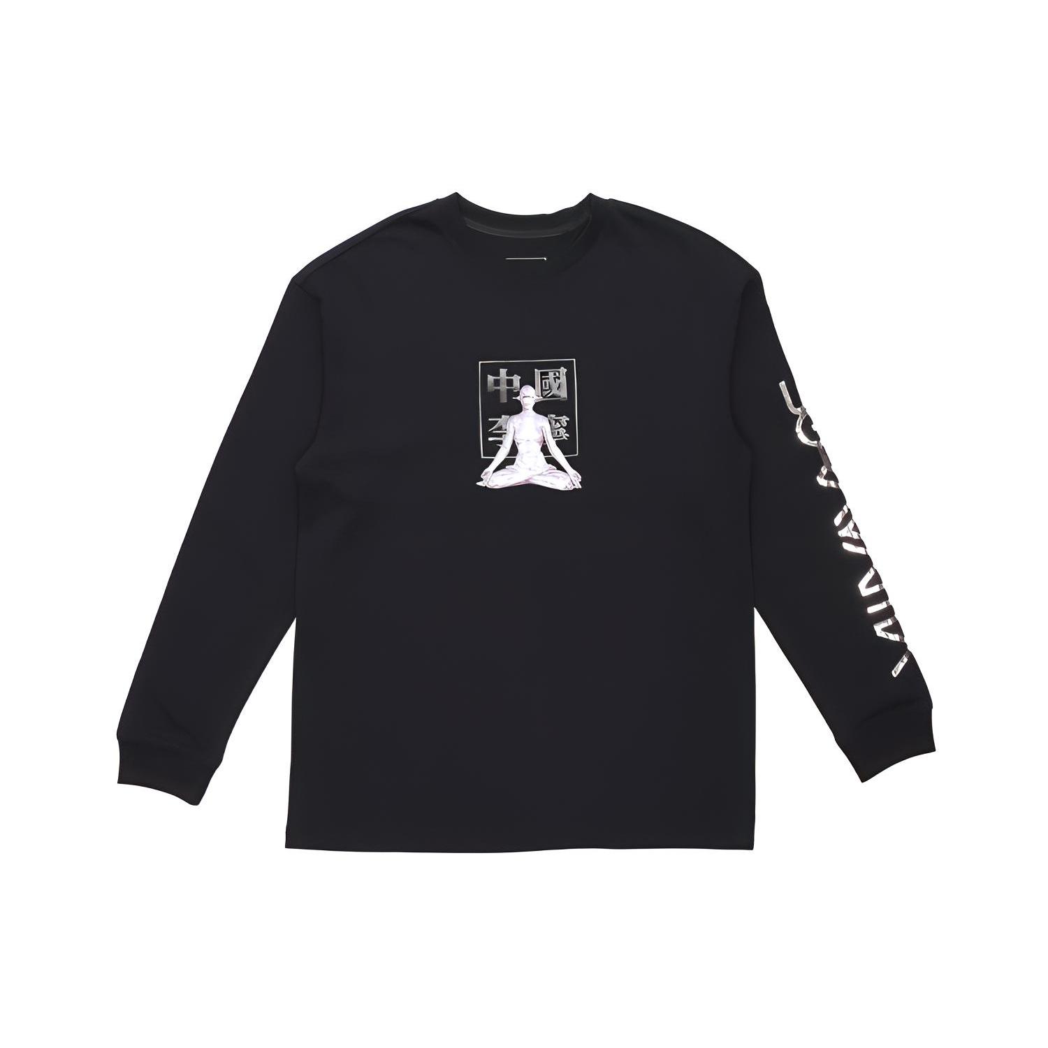 Li Ning X HajimeSorayama T Shirts Men s Black Crew Neck Moderate Straight Fit AHSQ959-1 M
