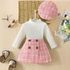 Toddler Girl Long Sleeve Turtleneck and Plaid Skirt Set