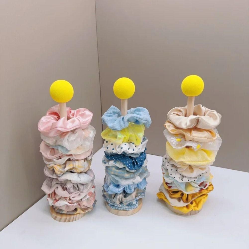 2Pcs Multi-purpose Hair Rope Holder Wooden Hair Scrunchies Hairpin Organizer  Bangle