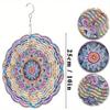 3D Mandala Flower Wind Chime Vibrant Metal Kinetic Hanging Sculpture Colorful Petal Design for Indoor Outdoor Garden Decor Room Decoration