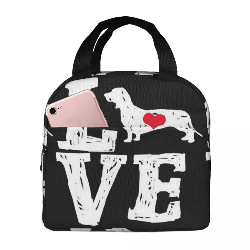 Dachshund Pattern Art Insulated Lunch Bag for Women Office Cooler Thermal Food Box Tote Leakproof Lunch Boxes Container
