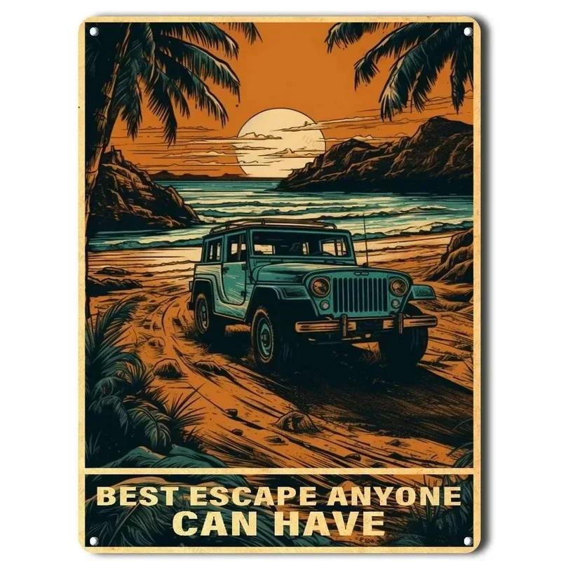 Vintage Hawaii New York Santorini Landscape Travel Tour Poster Retro Metal Aluminum Signs Funny Plaque Home Bar Cafe Wall Decor