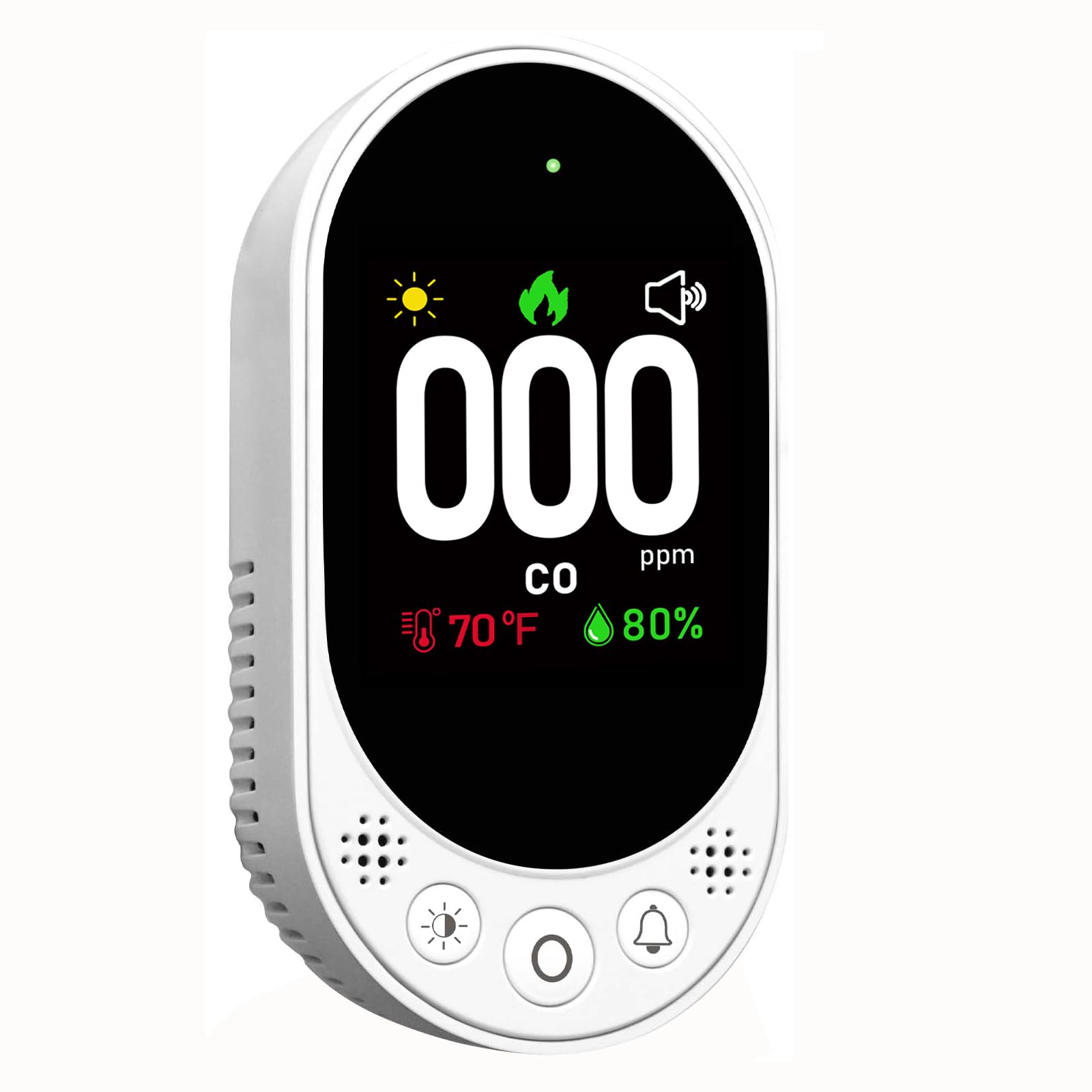 

VETOUCH Portable Carbon Monoxide Travel Carbon Monoxide Outdoor CO Detector with Temperature and Humidity Clear LCD Accurate Intelligent Phase Flip белый