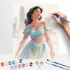 Disney Princess Jasmine Digital Oil Painting Hand Painting Kit Diy Home Decoration Modern City Aesthetic Wall Art Craft Supplies