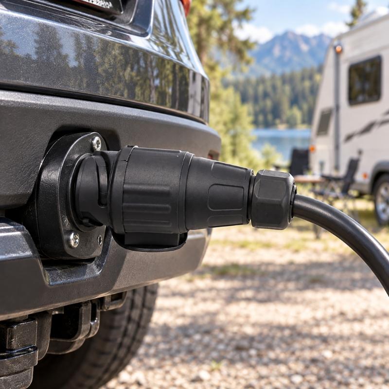 13-Pin Towing Vehicle Coupler for Trailer and Campers Electrical Connections, 12 V European-Style Interface for Lighting and Signal Circuits