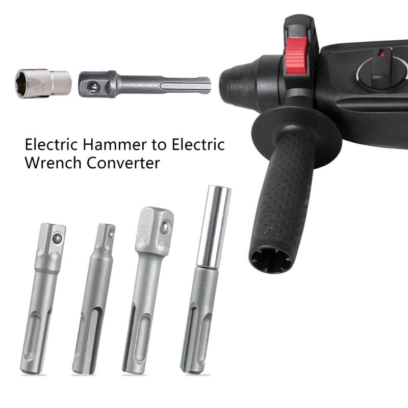 4Pcs Drill Socket Adapter 1/4 3/8 1/2 Nut Driver Socket Hexagonal Shank Extension Socket Adapter For Screwdriver Hand Tool