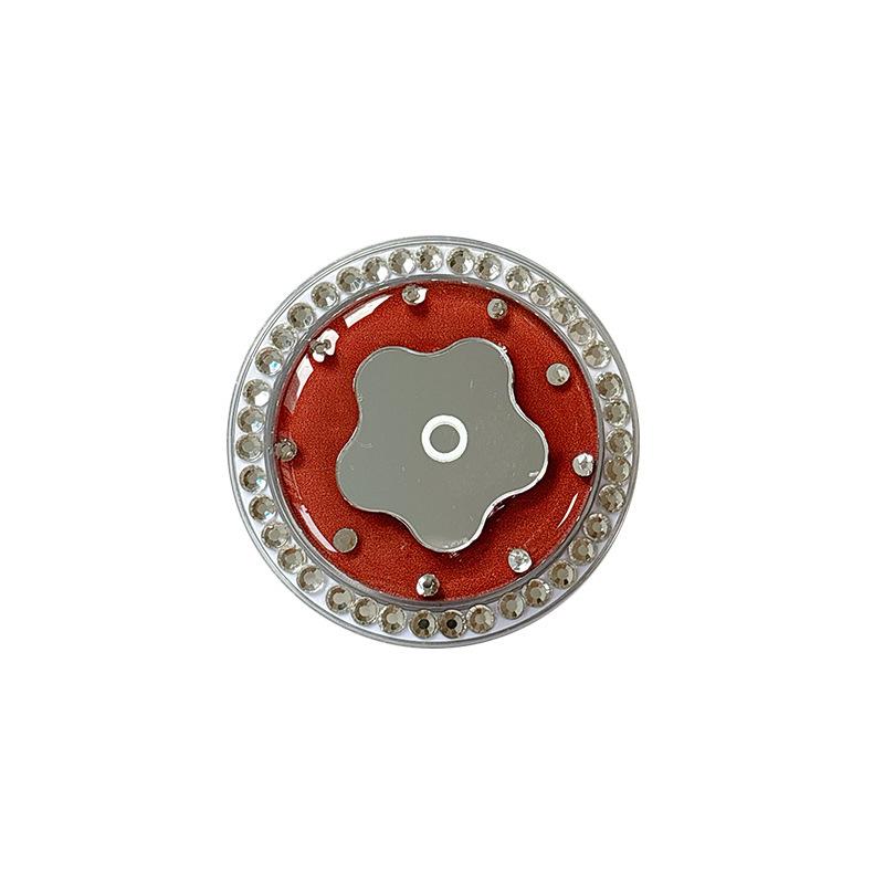 Small Fresh Flower Mirror Mobile Phone Airbag Holder Solid Color Ring Rhinestone Magnetic Creative Design Women'S Gift
