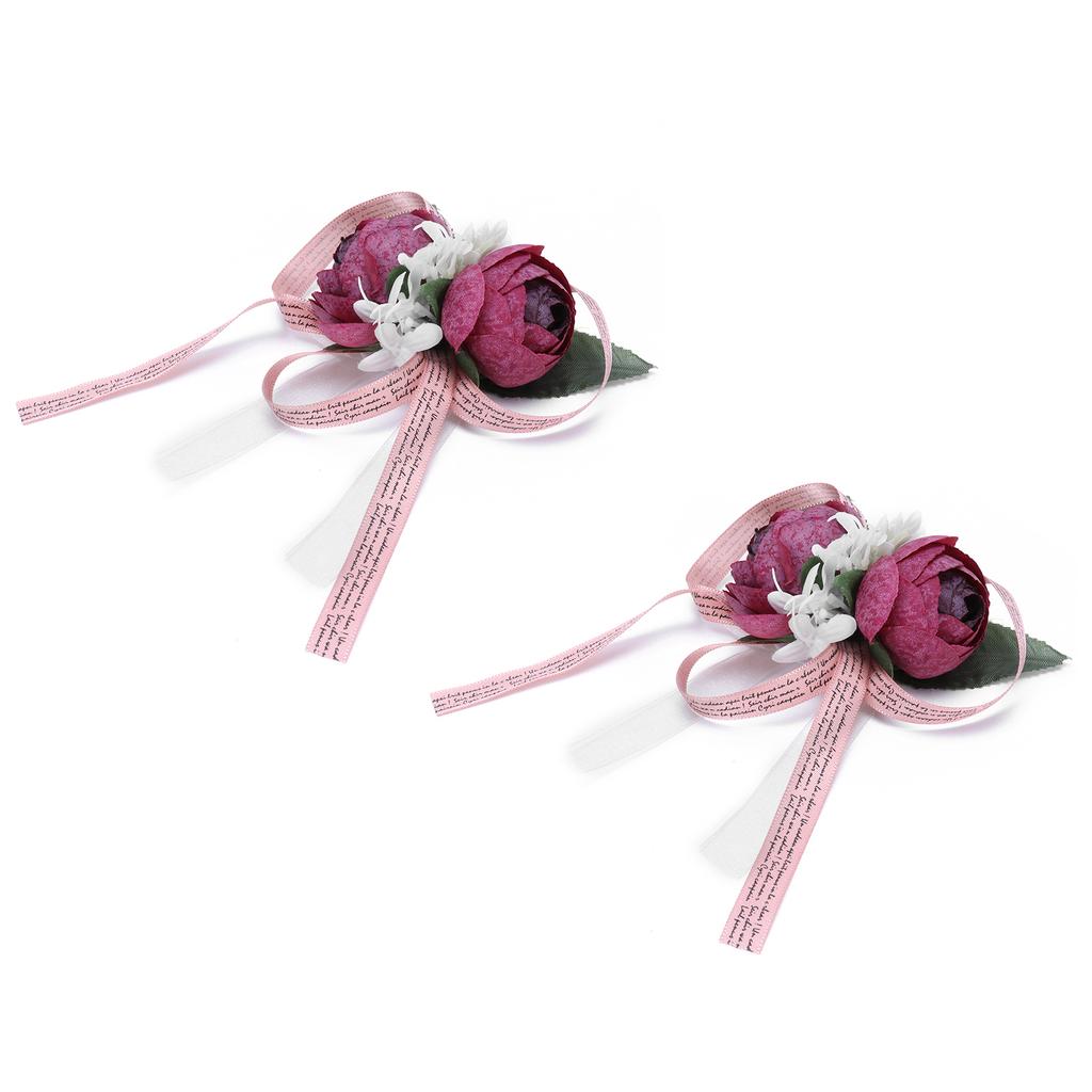 2 Stück Künstliche Handgelenksblume Innovative Brautjungfern-Handgelenks-Corsage Hochzeitsdekoration