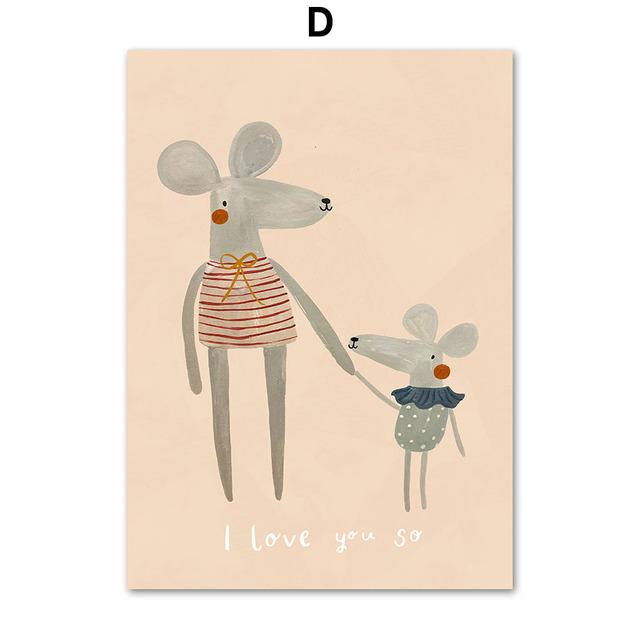 

Милый кролик, птица, гуси, леопард, собака, детская настенная живопись на холсте, плакаты на скандинавскую тему и принты, настенные панно, декор для детской комнаты, без рамки 21*30cm No Frame