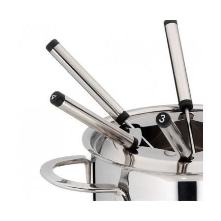 Service à fondue - cailin - inox - pour 6 personnes - tous types de cuisson