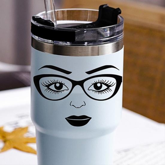 6 גליונות מדבקות פנים שפתיים עיניים גבות אף מדבקות דבק עצמי מדבקות פנים לאישה לעבודות יצירה עציצים קישוט למסיבת חג