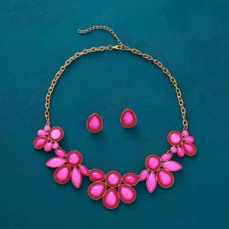 Exaggerated Statement Necklace For Women Bohemian Multicolor Stone Necklaces Big Discount Fashion Jewelry Clearance Sale