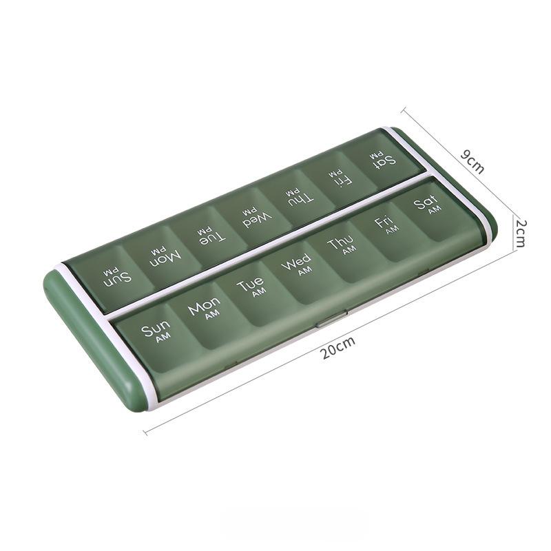 14 Grids Plastic 7-Day Week Pill Organizer Dustproof Moisture-proof Multifunction Fish Oil Vitamin Medicine Box Daily Pill Cases
