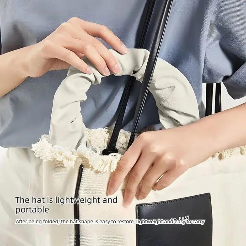 Women's Foldable Sun Hat, Wide Brim UV Proof Sun Visor, Outdoor Summer Headwear for Beach Travel