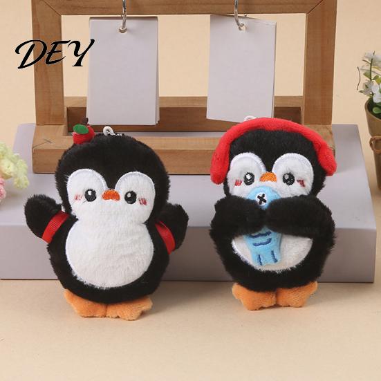 Penguin Plush Toy with Squeaker, Cartoon Keychain Plushie Pendant, Stuffed Animal Doll for Backpack Bag Charm Ornament