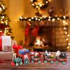 Yousheng Mini Christmas Train Wooden Train Ornament with Mini Snowmen Santa Xmas-themed Train Table Decoration Toy Train Gifts for Kids