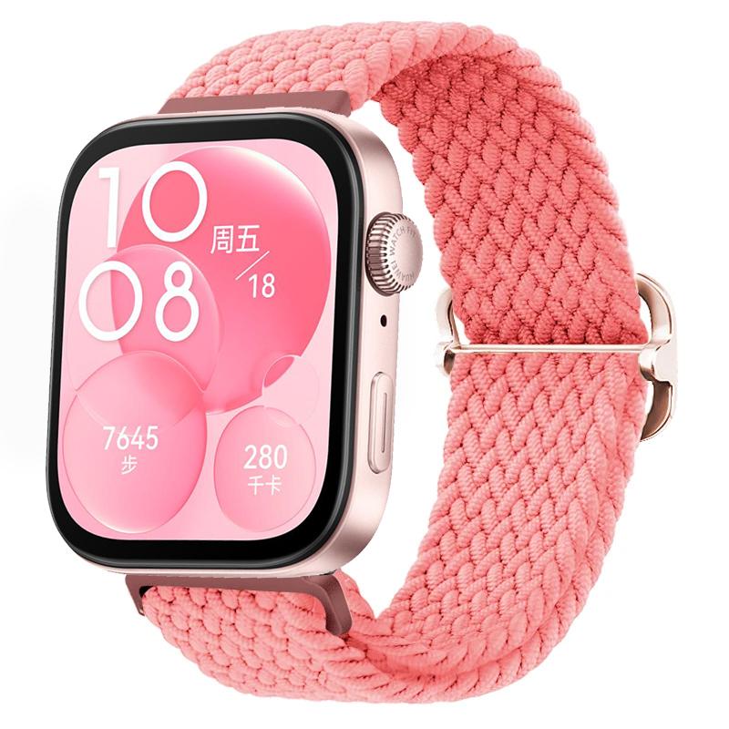 Gevlochten Nylon Lusband voor Huawei Watch Fit 4/3 Verstelbare Elasticiteit Armband Polsband Huawei Watch Fit 4/4 Pro Accessoires