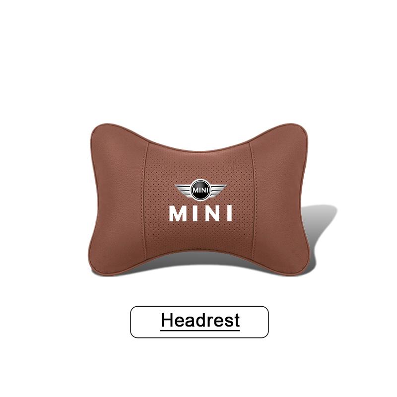 

Car Headrest Neck Pillow Auto Seat Waist Pillow Accessories For MINI Cooper JCW Countryman Clubman Cabrio Paceman Coupe Roadster сідло коричневий колір