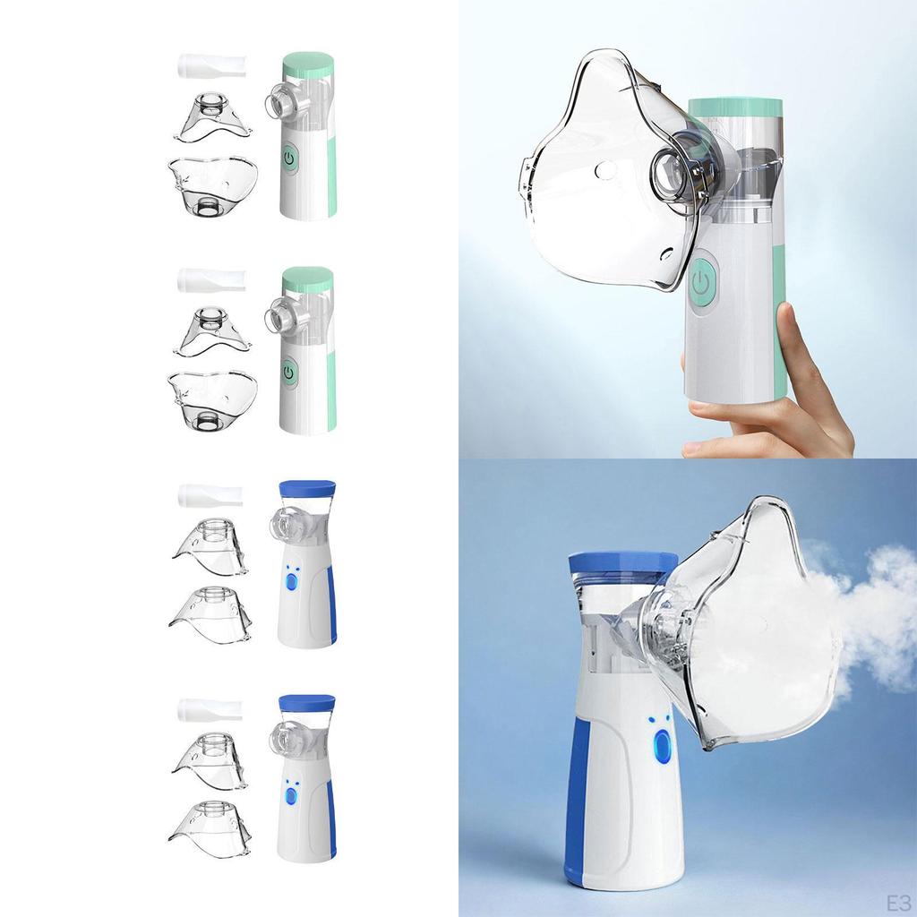 Handheld Steam Inhaler with Mouthpiece Mesh Nebulizers for Home Asthma Couch green