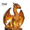 Gothic Outdoor Lantern Decor Dragon Solar Garden Light, Medieval Statue Lamp, Waterproof Weather Resistant Resin Sculpture for Patio Lawn Yard