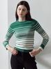LORDLOAR Slim Striped Ribbed Knit Green