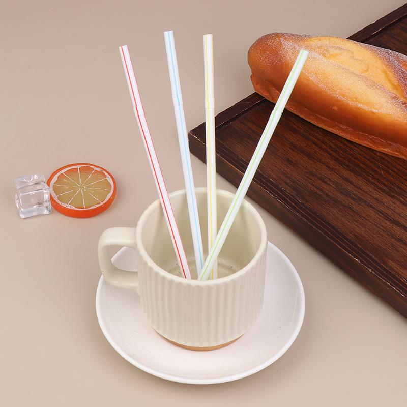 100Pcs Drinking Straws Colorful Flexible Wedding Party Supplies Drinking Straws Kitchen