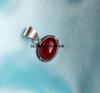 Roter Onyx Edelstein 925 Sterlingsilber Plattiert Oval Anhänger Schmuck NST-P11