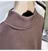 Women's Velvet Half-High Collar Long-Sleeve Base Layer Top for Autumn/Winter