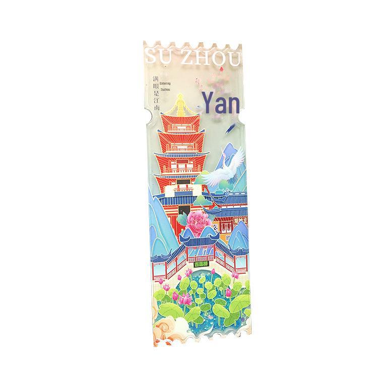 Acrylic Quicksand Scenic Spot Magnet - Suzhou, Nanjing, Kaifeng Souvenir