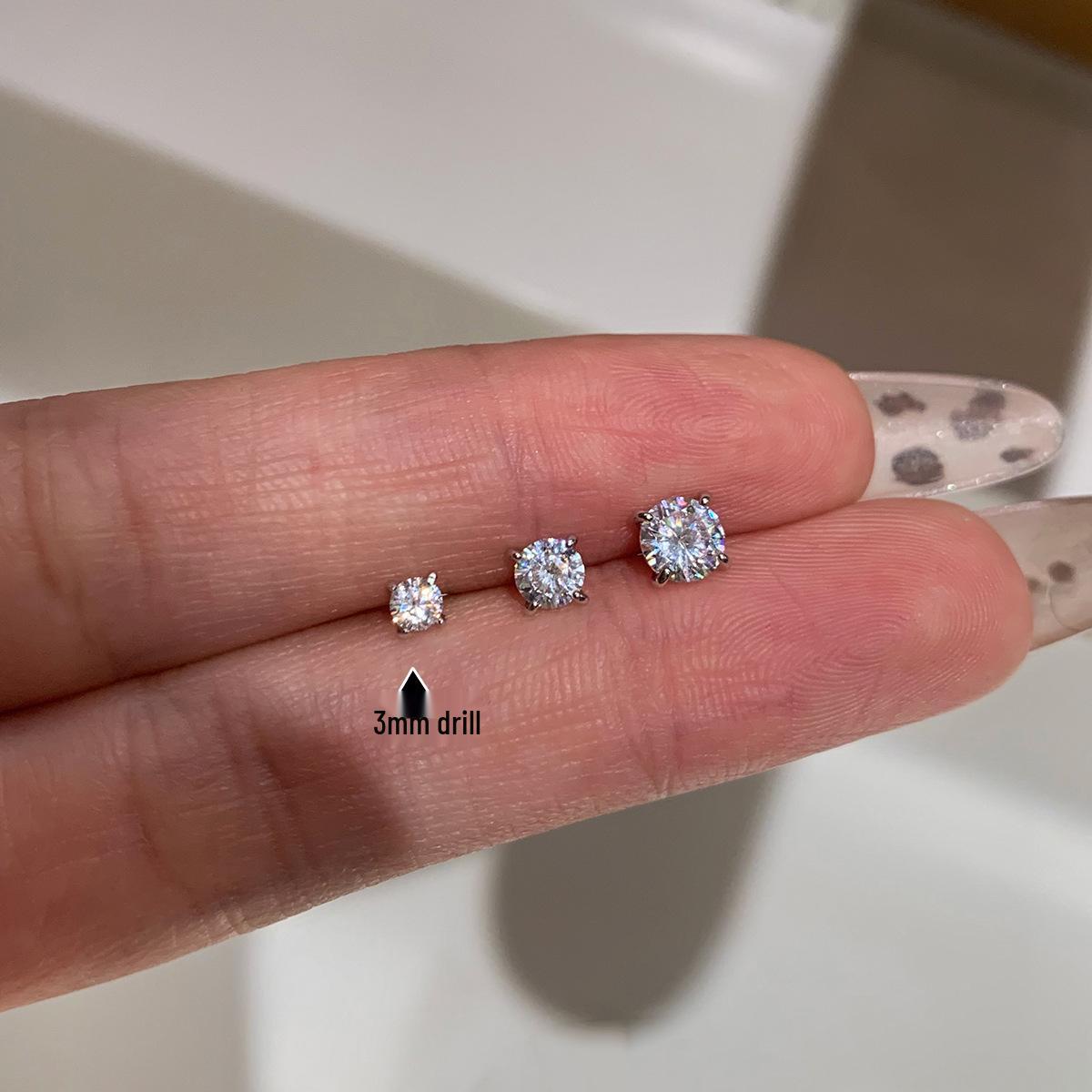 

Pure Silver Screw-Back Sparkling Zircon Ear Cuff for Women