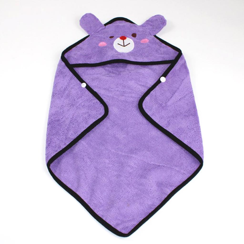Pet Bathrobe Soft Strong Absorbent Fast Drying Hooded Microfiber Cat Dog Bath Towel for Teddy Puppy