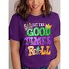 Full Print Women Mardi Gras Mask Pattern T Shirt Casual Short Sleeve Crew Neck Tees Shirt New In Party Tshirts Women's Clothing
