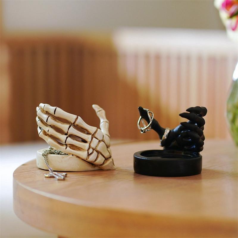 Skeleton Hand Candlestick Holder Gothic Skeleton Statue For Halloween Home Decor Unique Resin Skull Figures Decorations