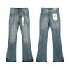Erkekler İçin Splicing Flare Kot Pantolon Stacked Pantolon Streetwear Pantolon Harajuku Goth Bol Paça Punk Uzun Pantolon