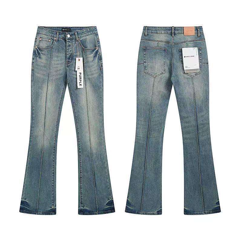 Erkekler İçin Splicing Flare Kot Pantolon Stacked Pantolon Streetwear Pantolon Harajuku Goth Bol Paça Punk Uzun Pantolon