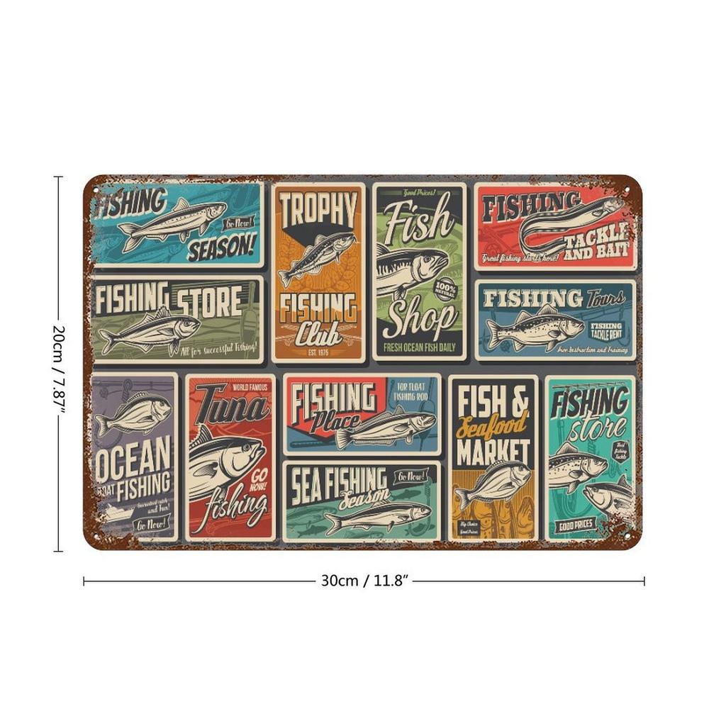 1-Pack aged metal sign decor, 20×30cm and 30×40cm, distressed rustic plaque for cafe, pub, garage or living room