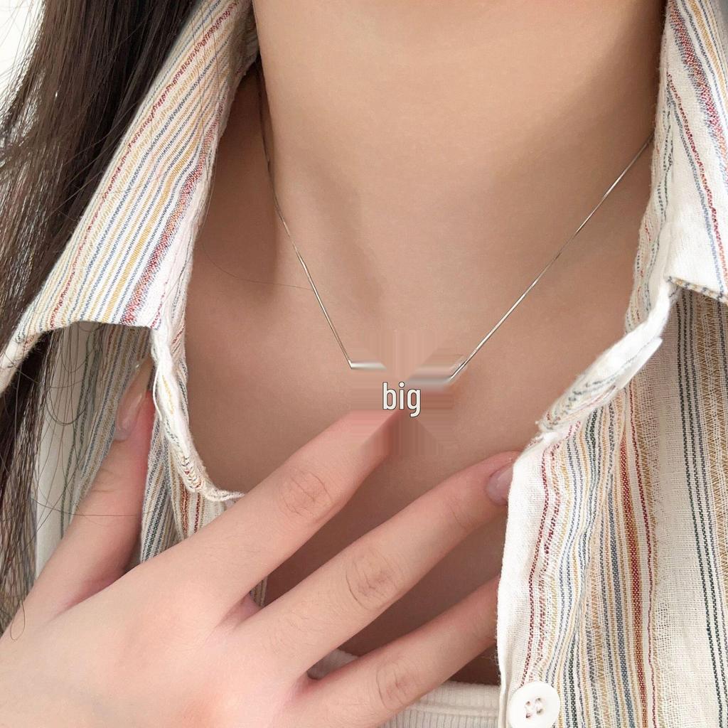 S925 Sterling Silver Korean Minimalist Starfish Necklace - Women's Versatile High-End Choker Clavicle Chain